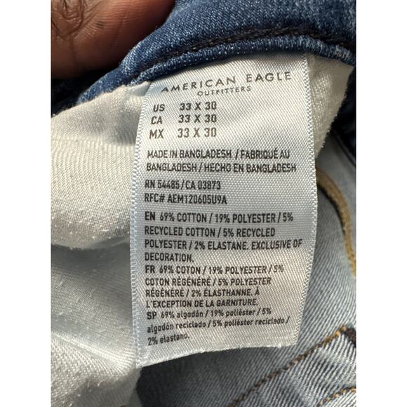 American Eagle AirFlex+ Slim Bootcut Jeans Men 33x30 Light Wash 5 pockets - Picture 8 of 8